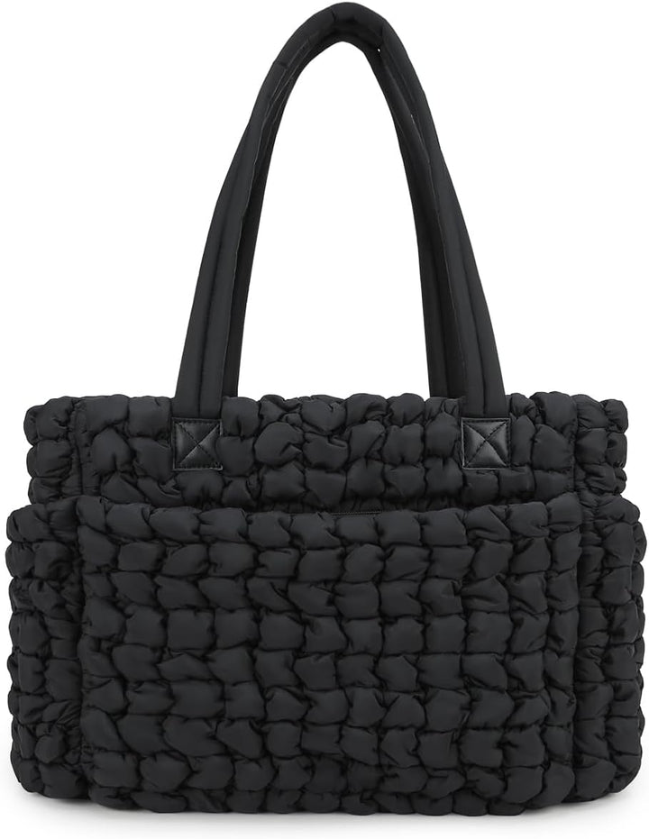 Puffer Tote Diaper Bag for Women, Multifunction Lightweight Fashion Quilted Mommy Tote Bag