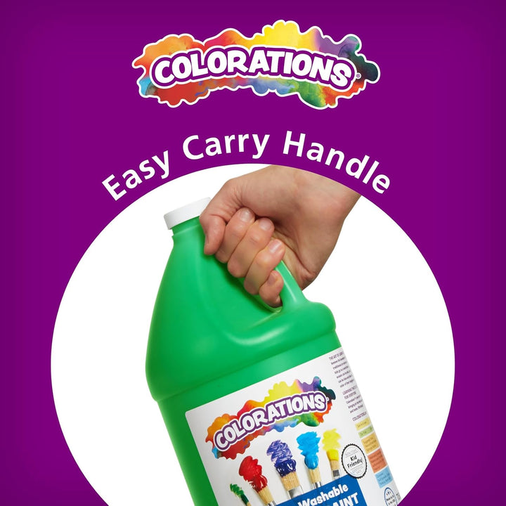 Paraben-Free Washable Tempera Paint for Kids - 1 Gallon Value Size. Vibrant White. Non-Toxic and Made in the USA