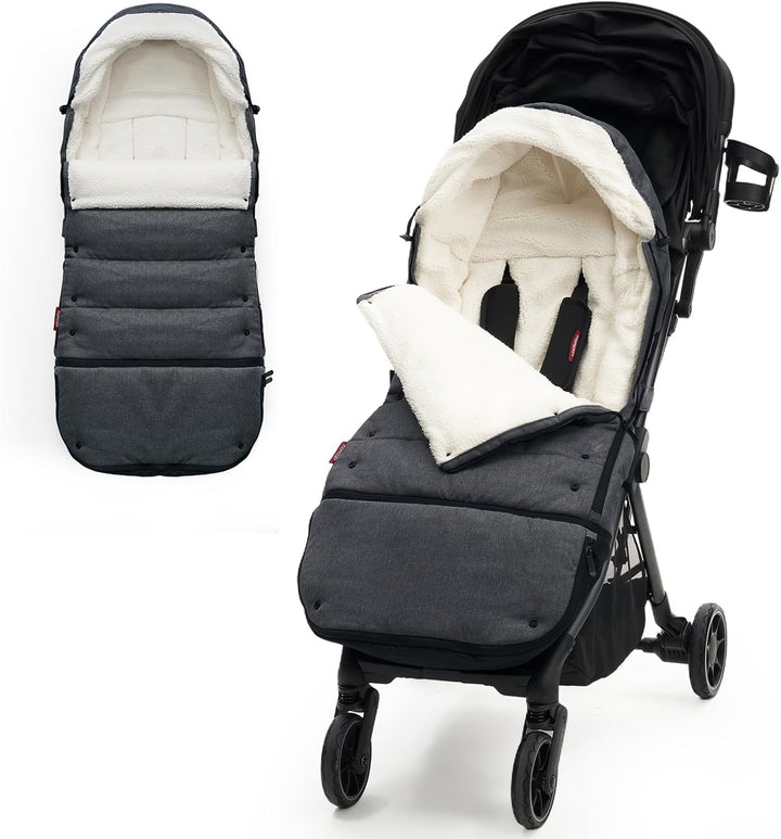 Stroller Footmuff | Universal, Weather-Proof, Warm Stroller Bunting Bag | Extendable Winter Cover | Adjustable Buckle