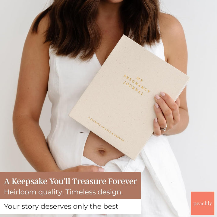 Pregnancy Journal - Linen Pregnancy Book to Capture Every Milestone - Pregnancy Must Haves - Baby Book Keepsake Pregnancy Journals for First Time Moms and Experienced Moms