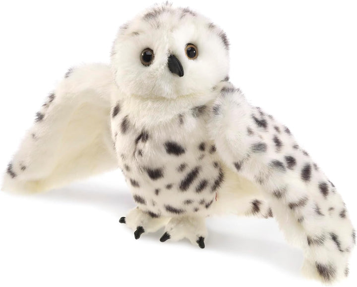 Snowy Owl Hand Puppet, Standard Packaging, White, Black