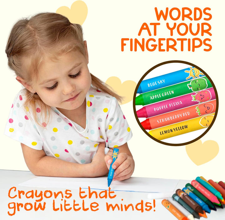Jumbo Crayons (18 Colors) – Non-Toxic, Washable Crayons for Toddlers and Kids (Ages 1-8) – Easy-To-Hold - Ideal for Travel, Art, and Learning