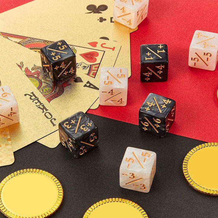 24 Pieces MTG Counters Dice +1/+1 Buff Tokens Black plus 1 Counter Magic Dice Set for MTG D6 TCG Cards Gaming Accessories