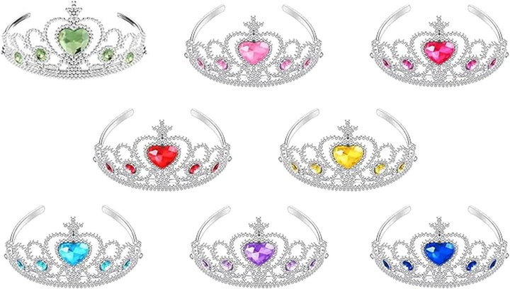 2Pcs Princess Crown and Wand, for Little Girls, Jewelry Toy Princess Costume Accessories, Christmas Gifts Set