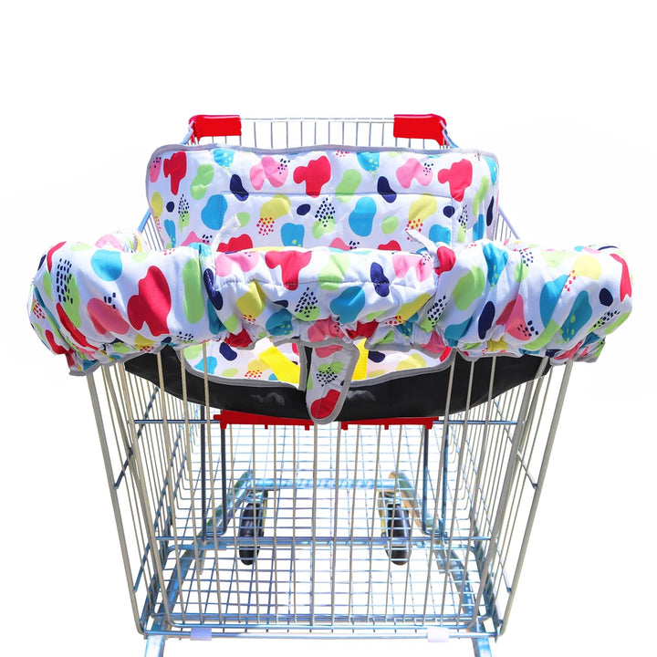 2 in 1 Shopping Cart Cover&High Chair Cover for Restaurant Seat, Grocery Cart Cover for Baby Infant Toddler Girl/Boy Reversible, Machine Washable (Blue)