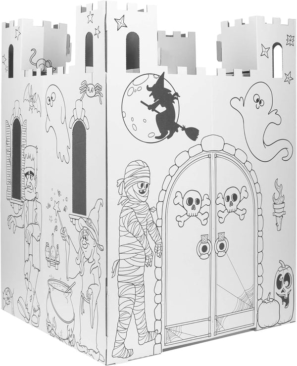 Haunted Castle - Kids Art & Craft for Indoor & Outdoor Fun, Color, Draw, Doodle on Halloween Friends– Decorate & Personalize a Cardboard Fort, 32" X 32" X 43. 5"