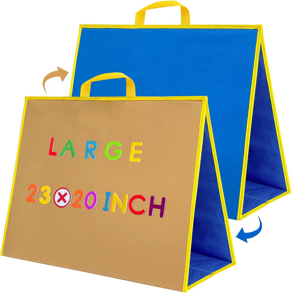 Large Felt Flannel Board 22.8*19.7 In,Felt Story Learning Board for Toddlers,Classroom,Preschool,Kiddie Corner, Interactive,Foldable,Stand,For Walls Felt Baord,Double-Sided Use,Gifts for Kids
