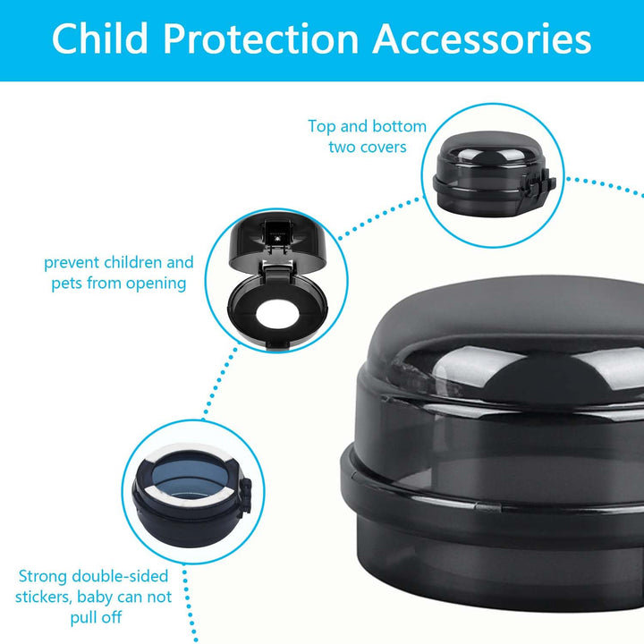 Gas Stove Knob Safety Covers: 6Pcs Child Proof Stove Covers, Non-Universal Baby Proof Oven Knobs Locks for Only Height under 1.65"