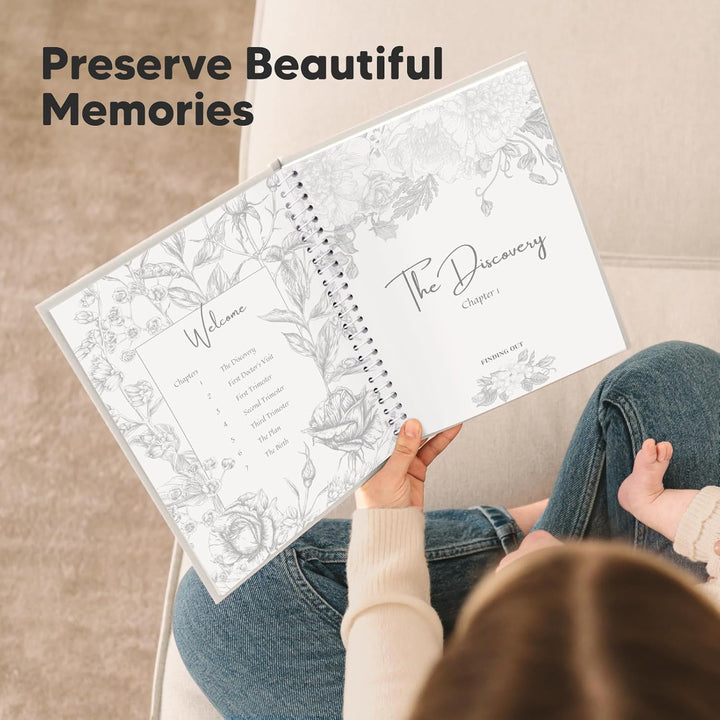 Pregnancy Journal, Pregnancy Announcements - 80 Pages Hard Cover Baby Books for Mom to Be Gift, Baby Memory Book Keepsake, Gender Reveal Gifts for New Moms, Shower & Registry (Clay)