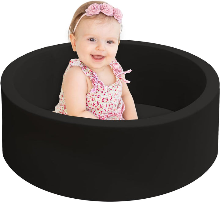 Baby Ball Pit 35.4" Soft round Memory Foam Ball Pits NOT Included Balls Indoor Outdoor Playpen for Babies Toddlers Kids Great Gift for Girls Boys, White