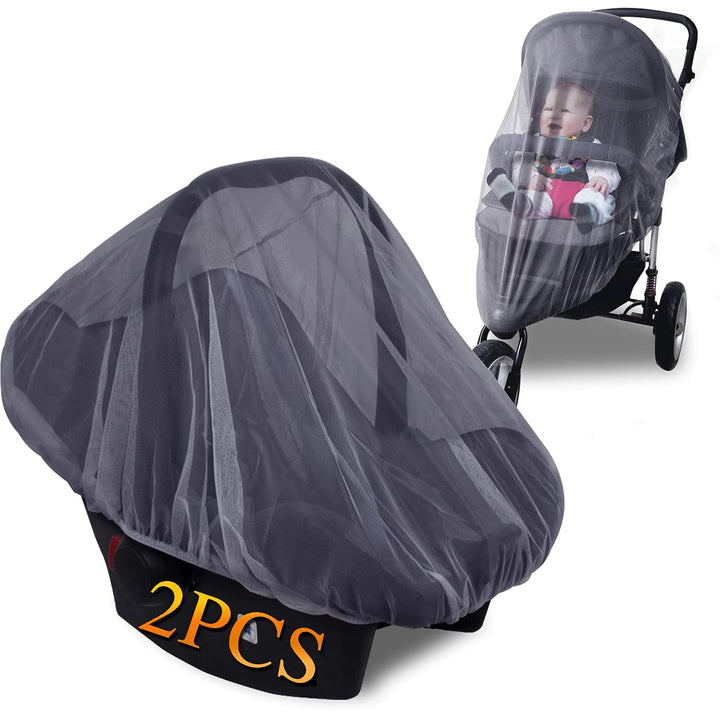 Mosquito Net for Stroller 2Pack - Protective Baby Stroller Mosquito Net - Perfect Bug Netting for Strollers, Bassinets, Cradles, Playards, Pack N Plays and Portable Mini Crib (White)
