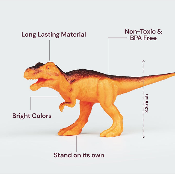 Dinosaur Toys for Kids - 12 Realistic Small Dinosaur Figures with Metal Storage Box & Soft Dino for Boys and Girls 3-7 Years - Spinosaurus Toddler Toys