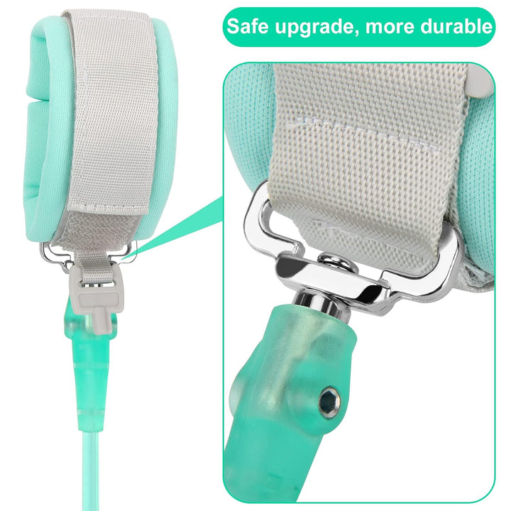 Toddler Leash, 2 Pack Kid Leash anti Lost Wrist Link with Key Lock Baby Leash Harness for Toddler (Mint Green+Pink)