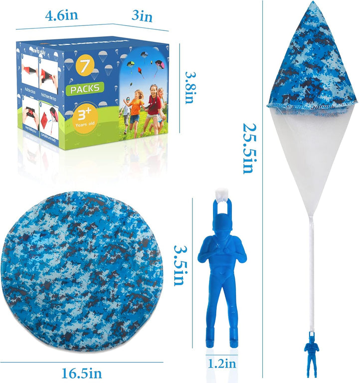 Army Parachute Toy for Kids Outdoor Toys, Tangle Free Figures Flying Toy for Kids Ages 4-8 and up Boys Party Favors Paratrooper Easter Egg Bastet Stuffer for Boy