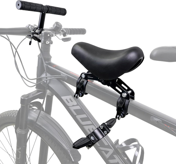 Front Mounted Bicycle Seats for Children, Kid Bike Seat Mountain with Handlebars Foot Pedals for Children 2~5 Years (Black)