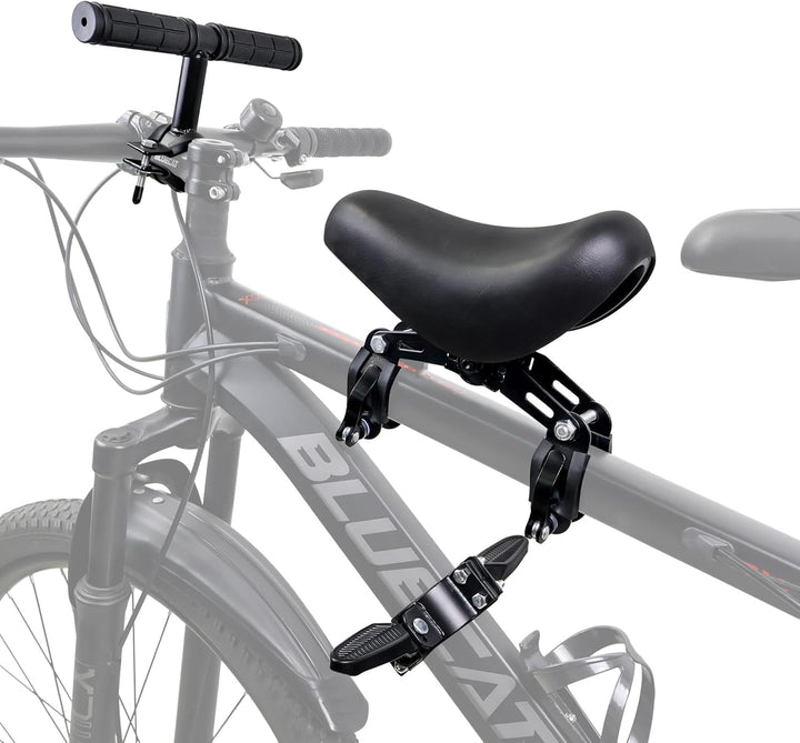 Front Mounted Bicycle Seats for Children, Kid Bike Seat Mountain with Handlebars Foot Pedals for Children 2~5 Years (Black)