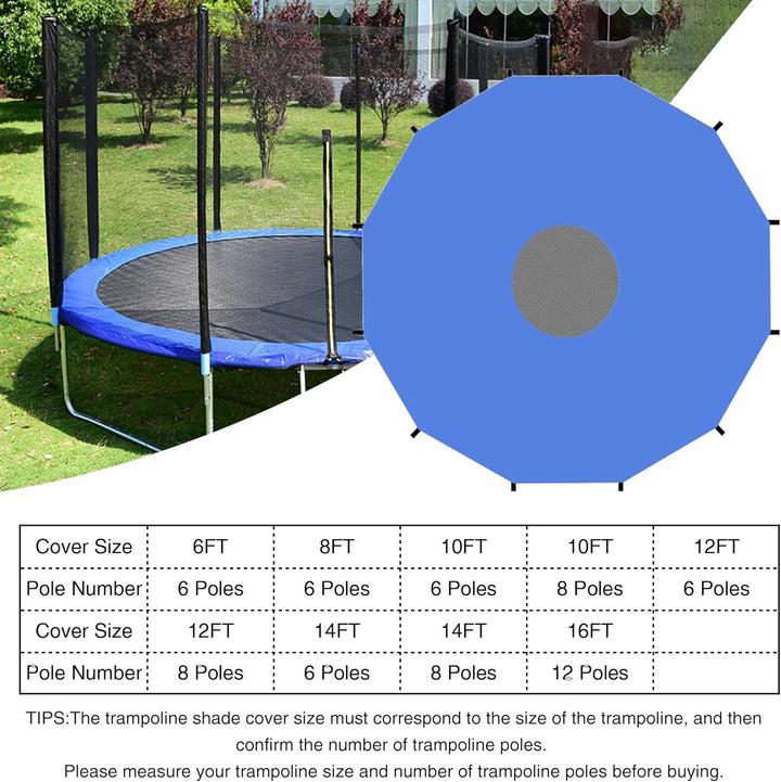 Trampoline Sun Shade Cover 6FT 8FT 10FT 12FT 14FT 16FT Trampoline Top Cover Waterproof Trampoline Canopy Oxford Outdoor Trampoline Accessories