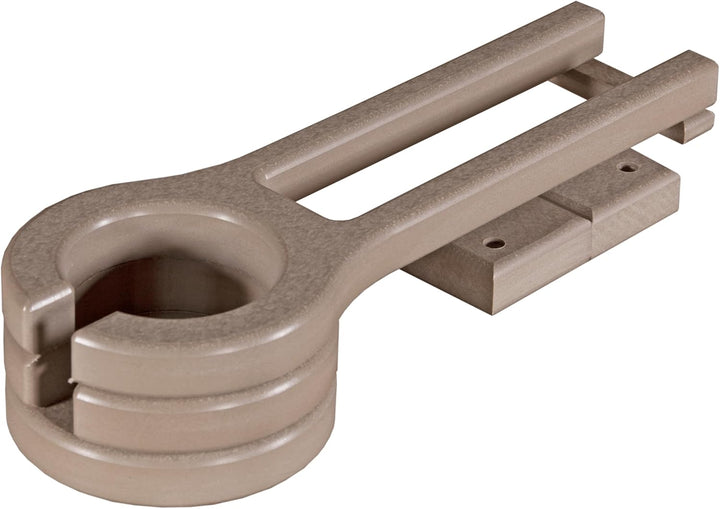 Glider Cup Holder Attachment for Outdoor Gliders, Slide Out Cup Holder for outside Glider Chairs, Space Saving Design - Amish Made USA (Chestnut Brown)