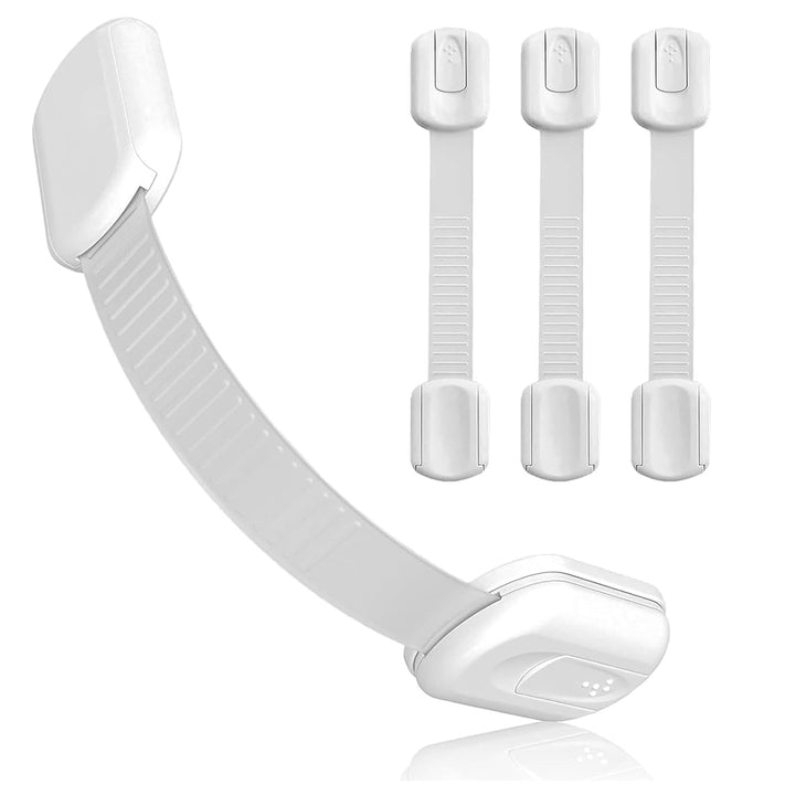 Child Proof Cabinet Locks (4 Packs), Baby Toddlers Locks for Drawers, Refrigerator Safety Latches for Kids Pets, Durable Safe ABS Material Strong Adhesive, No Drill Tool Needed Easy to Use