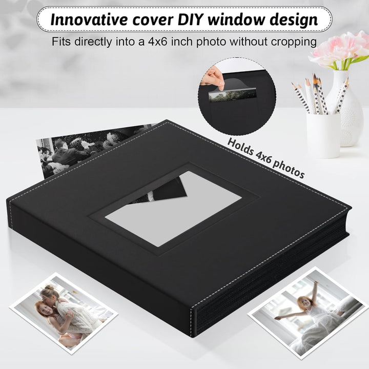Photo Album 4X6 300 Pockets with Leather Hardcover Cover, Small Photo Album Holder Book with 50Pcs Pages for Family Travel Wedding Baby Gifts
