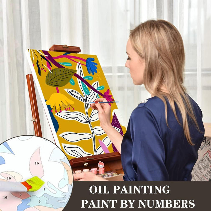 6 Pack Paint by Numbers for Adults- DIY Acrylic Painting Paint by Numbers Kits on Canvas without Frame, Simple Flower Oil Painting for Home Wall Decor 9.8X13.8Inch