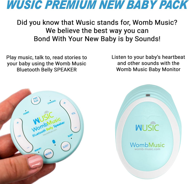 Womb Music Premium Pregnancy Pack by  - Get the Bluetooth Baby Belly Speaker and Baby Heartbeat Monitor in This Great Combo Prenatal Pregnancy Gift Package.