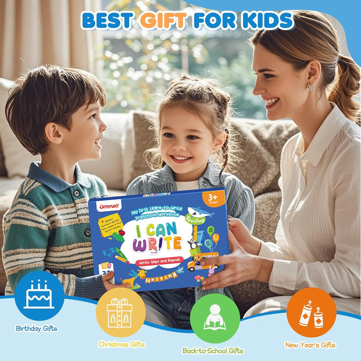 Preschool Learning Activities, Tracing Activity Books for Kids Ages 3-8, Dry Erase Preschool Kindergarten Workbooks, Alphabet Learning Educational Toys, Classroom Must Haves, Back to School Gifts