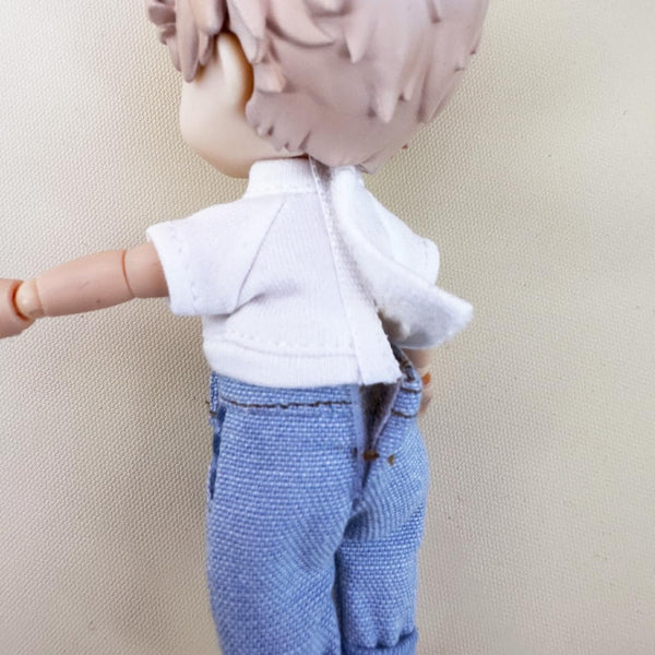 17Cm Doll Clothes for Labubu, 4-Piece Clothes for Dolls Outfit, Accessories for Cute Dolls Clothes, Pink Hat + Overalls + Bag + Shoe, No Doll Included