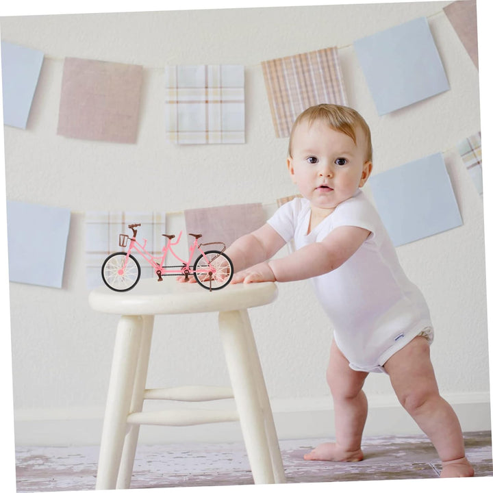 2-Person Bicycle Toy for Boys and Girls Double Seat Doll Accessories Mini Cycle Pedals for Boys and Girls for Playtime and Imaginative Fun