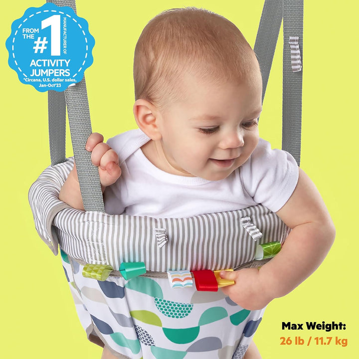 Playful Parade Door Jumper for Baby with Adjustable Strap, 6 Months and Up, Max Weight 26 Lbs