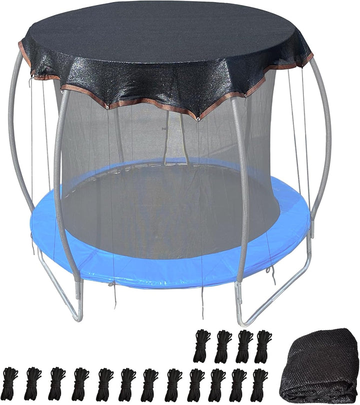 Trampoline Shade Cover round 14FT, Outdoor round Trampoline Cover for Sun Protection and Block Leaves, Easy to Install, Tent Only (14FT)