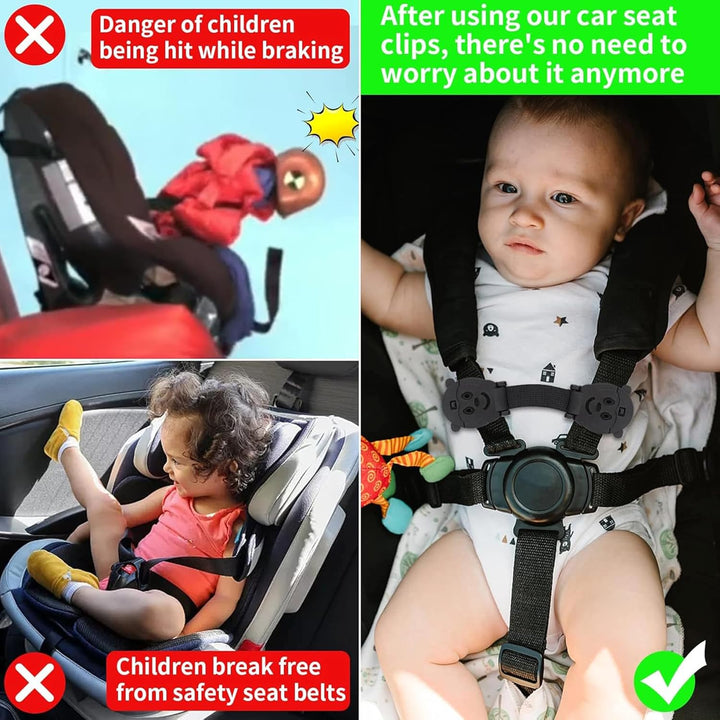 Anti Escape Buckle Lock Clip Baby Harness Chest Clip, Baby Safety Strap Prevent Children/Kids(Under 1.5 Years Old) Taking Their Arms Out of High Chairs/Strollers/Baby Reins(2 Pack)