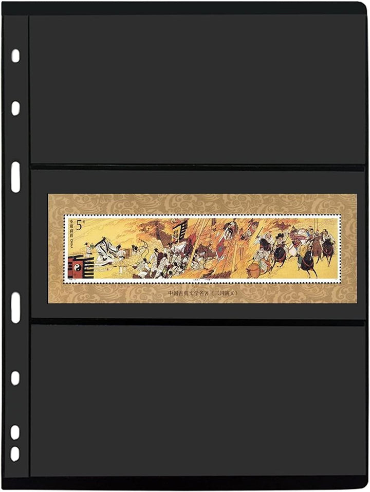 20 Sheet Stamp Pages, 1 Rows Pages for Stamp Collectors, 9-Hole Standard Page Fit Stamp Album Binder, Professional Pack