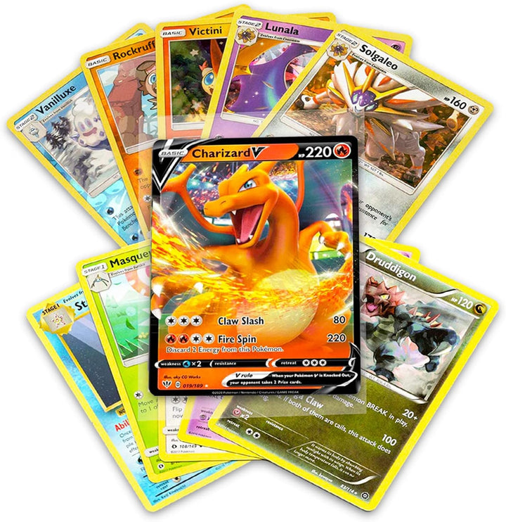 50+ Official Pokemon Cards Collection with 5 Foils in Any Combination and at Least 1 Rarity, GX, EX, FA, Tag Team, or Secret Rare
