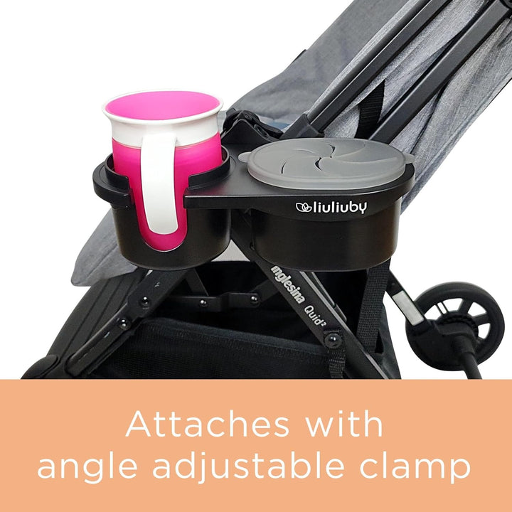 Universal Stroller Snack Tray Attachment | Stroller Cup Holder Attachment Universal Snack Tray for Stroller Tray Attachment | Clip on Baby Stroller Accessories for Joggers, Umbrella & Wagons