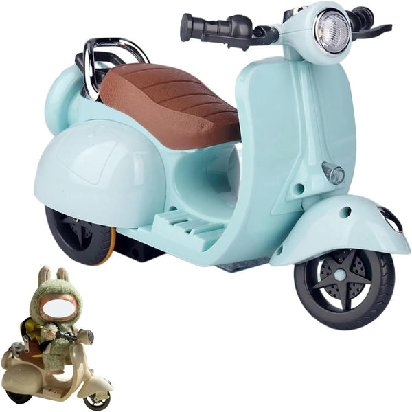 Scooter for Labubu with Light and Music, Have a Seat for Labubu Accessories, Mini Electric Doll Scooter Interactive Decor Desktop Ornaments for Labubu Collectors