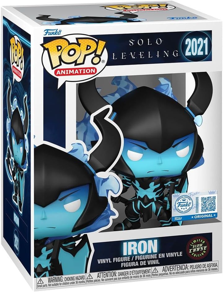Pop! Animation: Solo Leveling - Iron - 1/6 Odds for Rare Chase Variant - Glow in the Dark - Styles May Vary - Amazon Exclusive - Collectable Vinyl Figure - Gift Idea - Anime Fans