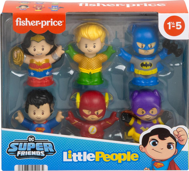 Little People Toddler Toys DC Super Friends Crime-Fighting Figure Pack Set of 6 Characters for Pretend Play Ages 18+ Months (Amazon Exclusive)