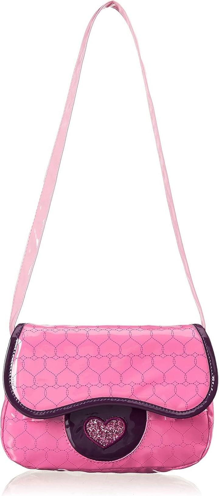 8-Piece Pretend Play Purse Toy with Accessories for Girls Ages 3 and Up, Handbag Gift Set Including Smartphone, Sunglasses, Makeup Compact, Keys and Credit Card, Pink