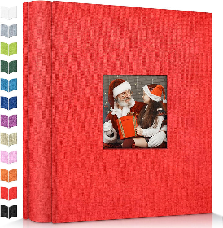 Photo Album 4X6 with 300 Pockets,Slip-In Picture Albums,Linen Cover Memory Book with Front Window,White Page Vertical Photo Book for Wedding,Family,Anniversare,Baby,Vacation