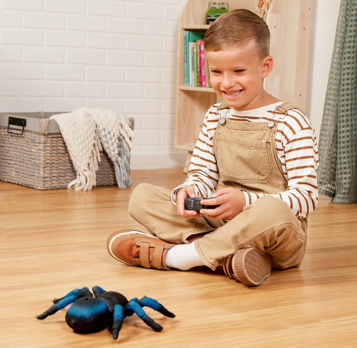 – Remote Control Tarantula for Kids with LED Eyes – Realistic Spider Toy with Moving Legs, Fast Speed & 360° Spin – Blue RC Animal for Boys & Girls 6+ Years