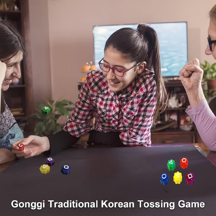 Gonggi Korean Game, Gonggi Korean Tossing Game Set (Korean Traditional Play Game) - Jebi Chagi, Gong-Gi, Biseokchigi, Paeng-Y, DDAKJI, Gongi Family Party Game (1 Set)
