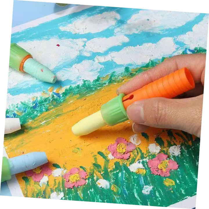30Pcs Crayon Lengthener with Sharpener Versatile Art Pencil Holder for Oil Pastels and Crayons Drawing and Sketching Tool Built Sharpener for Convenient Use