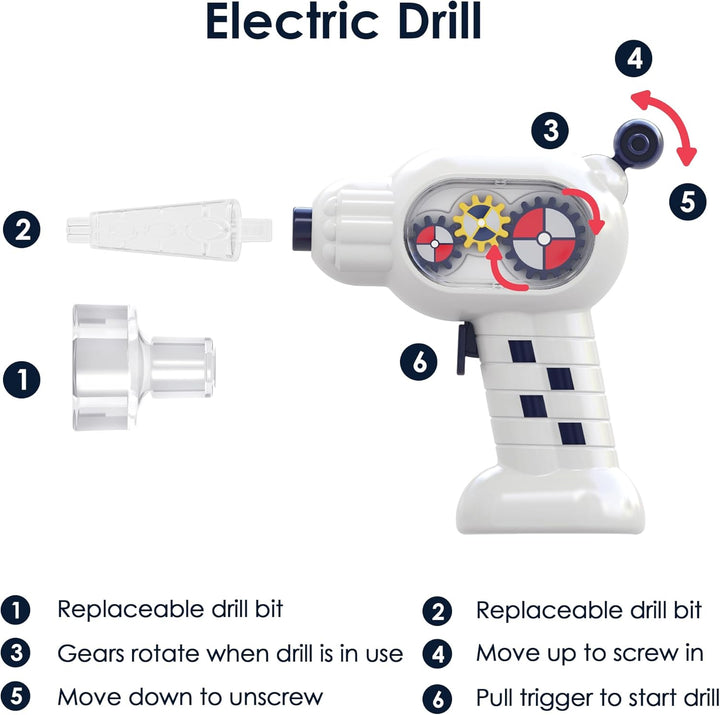 Rocket Space Toys, Kids Spaceship Playset W/Space Shuttle, 2 Astronauts, Educational STEM Take Apart Outer Space Adventure W/Electric Drill, Gift for 3 4 5 6 7 8 Year Old Boy Girl
