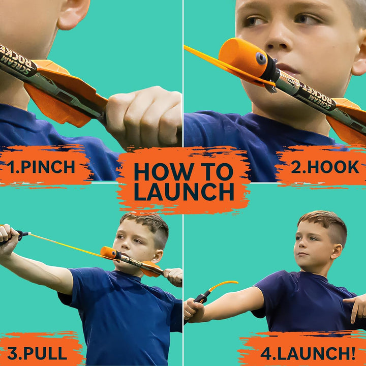Toy Rocket Launcher for Kids: Slingshot Rockets Outdoor Toys & Beach Games - Water Summer Birthday Gifts for Boys & Girls All Ages 8 & up - Pool Toys & Boy Gifts for 8 9 10 11 12 Year Old Gift Ideas