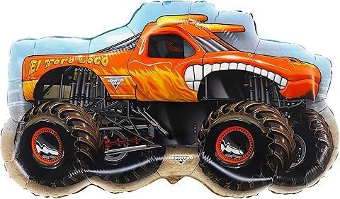 ® 86Cm (34") Monster Jam " Grave Digger " Foil Balloon - Monster Truck Shaped Character Balloon