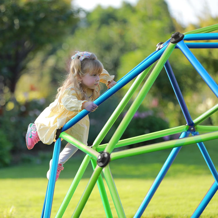 10FT Climbing Dome, Experience Ultimate Fun with the 2025 Upgraded Decagonal Geo Dome Climber - Supports 1000LBS Outdoor Playset and Easy Assembly Play Equipment for Kids (Turquoise, 10FT)