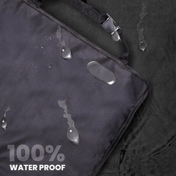 2 Pack Large Back Seat Protector for Kids Feet | Premium Waterproof Kick Mats | Durable Black Backseat Cover for Child to Protect from Dirt, Mud & Scratches | Automotive Travel Accessories