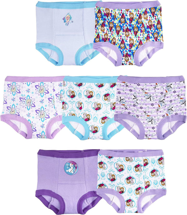 Frozen Toddler Girls 7-Pk Potty Training Pants with Success Tracking Chart and Stickers Sizes 2T, 3T, 4T