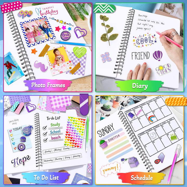 DIY Journal Kit for Girls, Scrapbook & Diary Supplies Set, Girls Diary Christmas Birthday Gifts for 8 9 10 11 12 13 14 Year